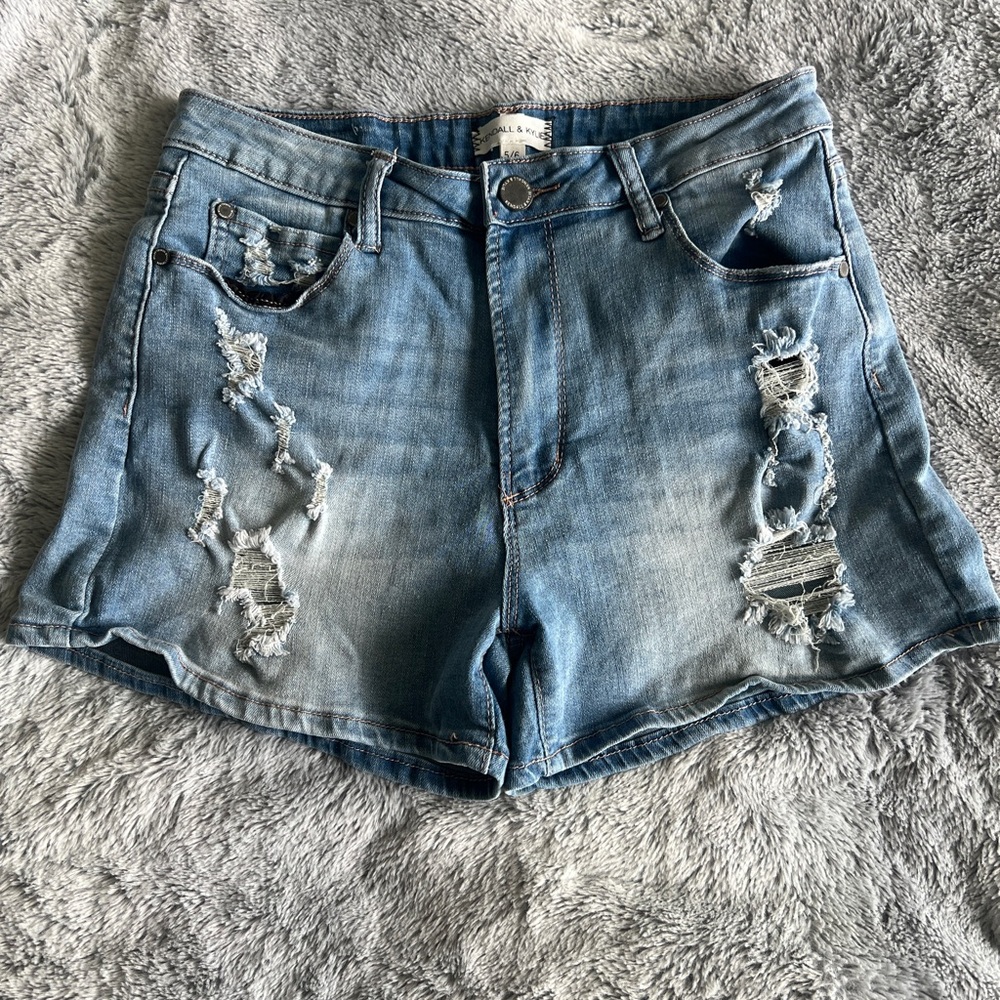 Kendall & Kylie Blue Distressed Jean Shorts